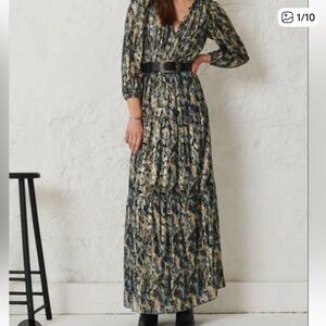 ba&sh Blue and Cream Maxi Dress, DRESS GULLIAN
BLUE